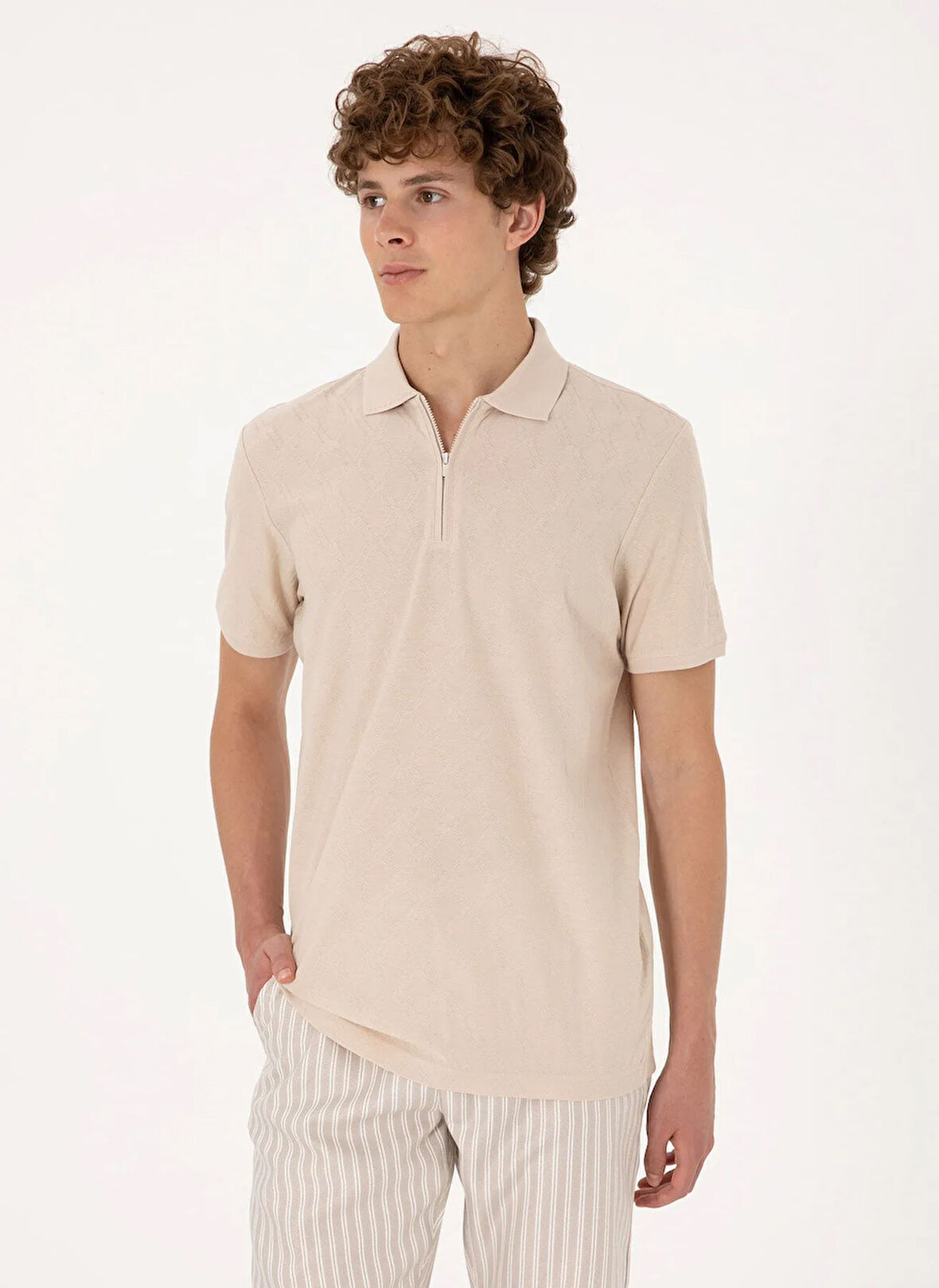 U.S. Polo Assn. Gri Erkek Polo T-Shirt NIKEL