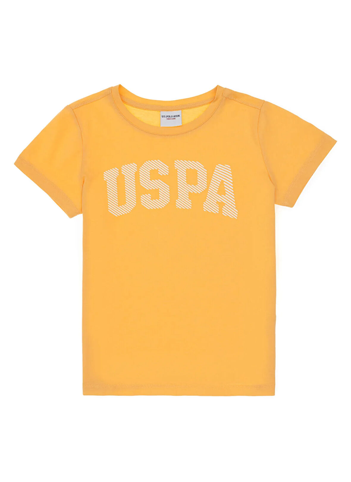 U.S. Polo Assn. Baskılı Açık Turuncu Kız Çocuk T-Shirt KEAN