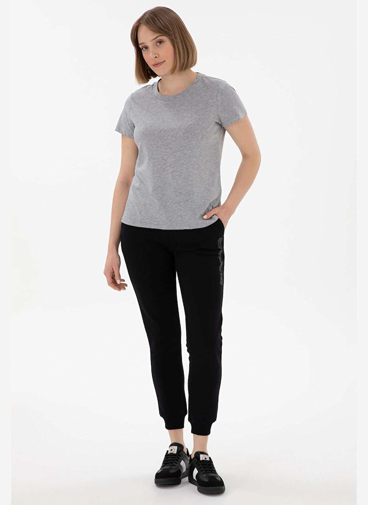 U.S. Polo Assn. Yüksek Bel Slim Fit Siyah Kadın Pantolon PT0125