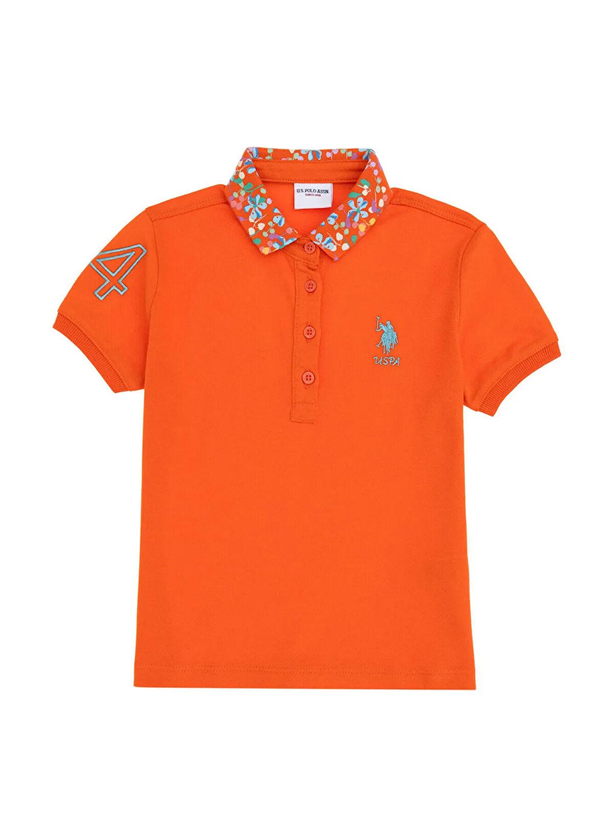 U.S. Polo Assn. Baskılı Nar Çiçeği Kız Çocuk T-Shirt SD01