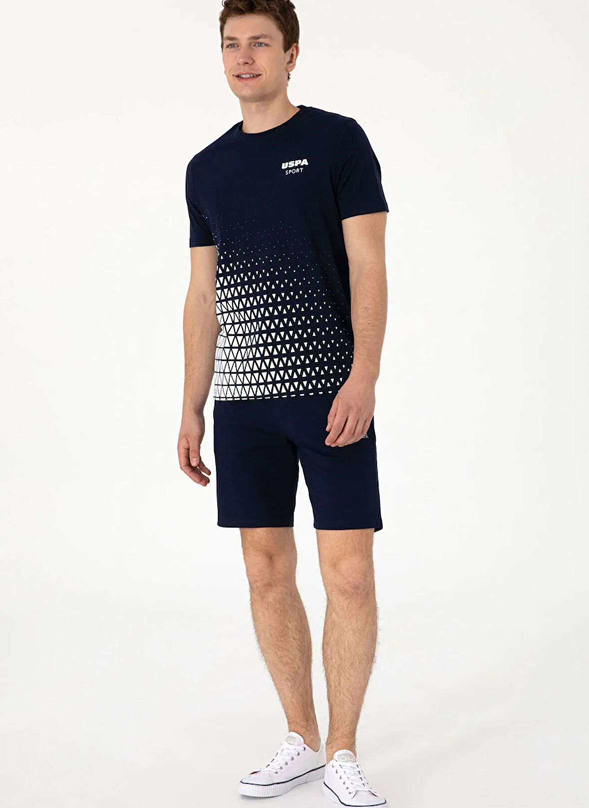 Lacivert Erkek Lastikli Bel Slim Straight Sweat Şort PARME