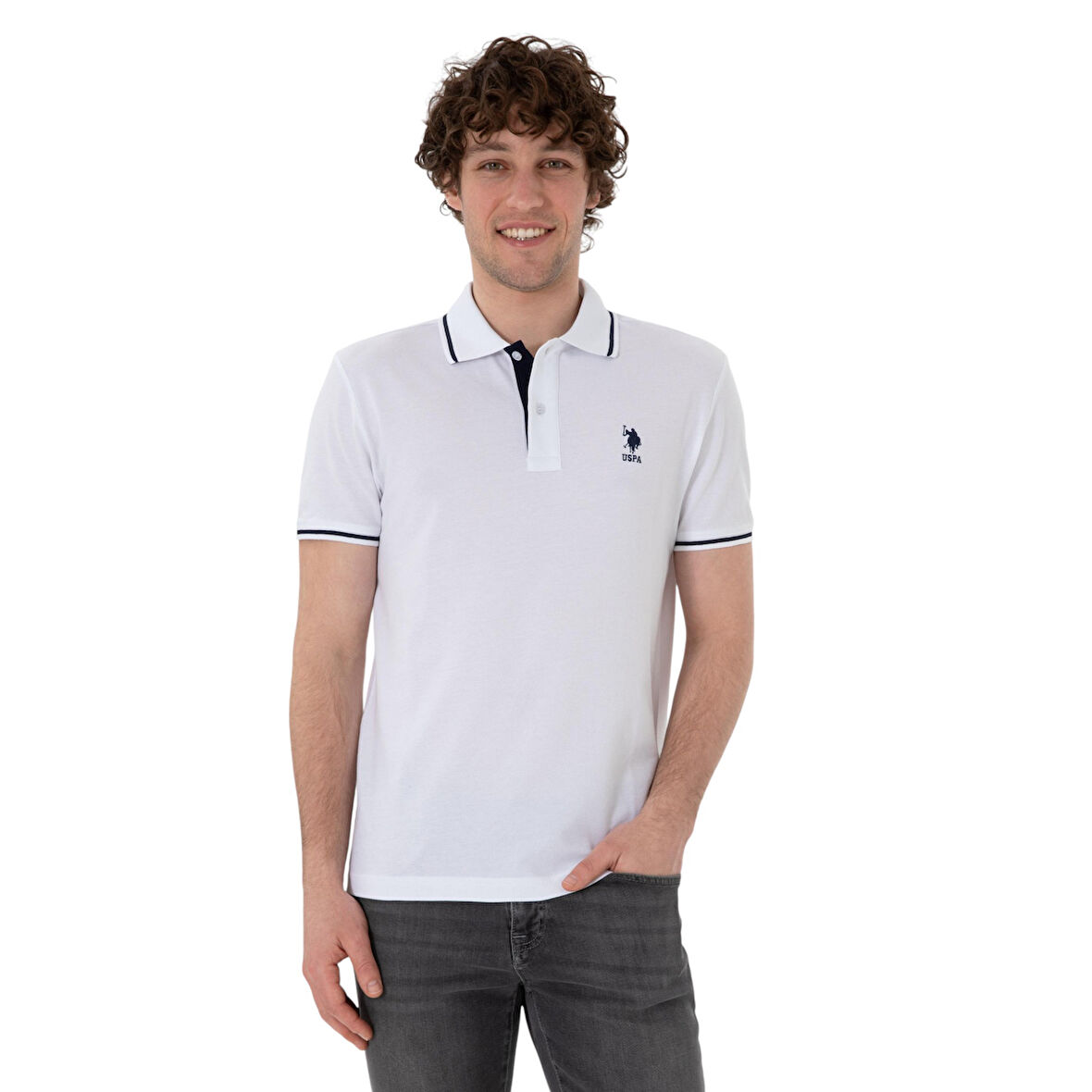 Erkek Slim Fit Polo Yaka Basic Tişört