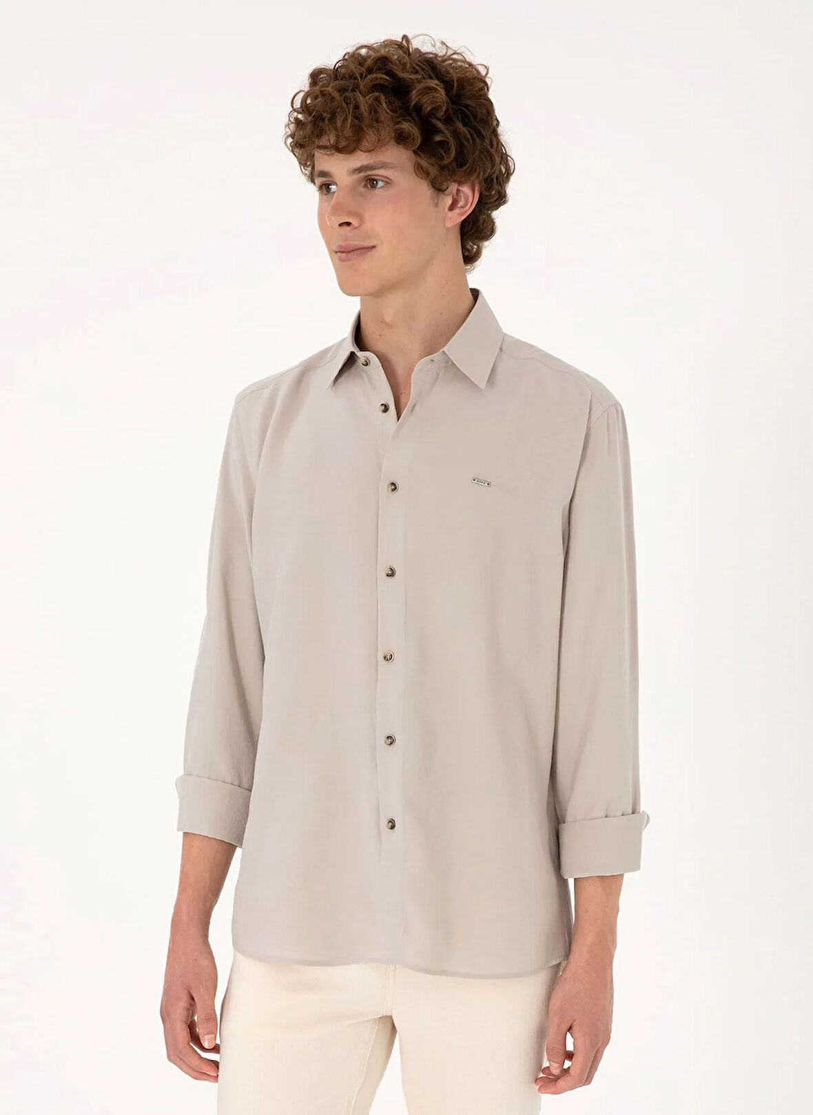 U.S. Polo Assn. Regular Fit Gömlek Yaka Gri Erkek Gömlek MONSATO