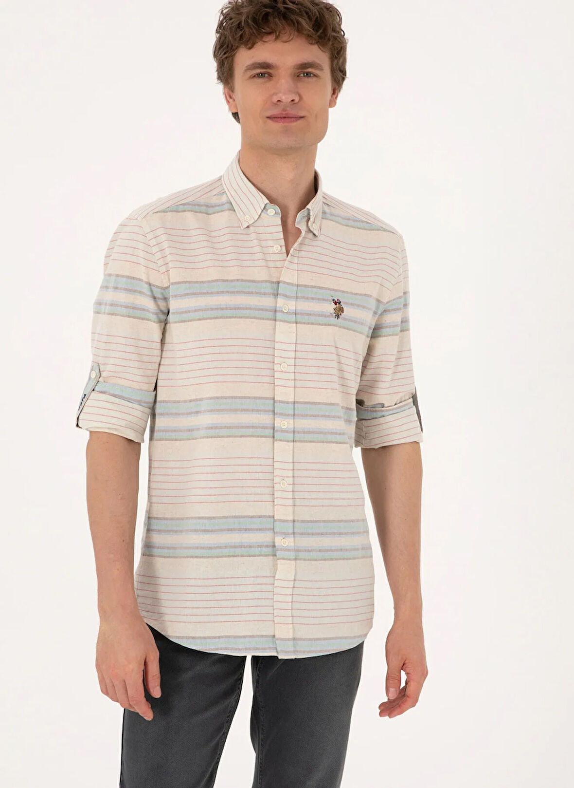 U.S. Polo Assn. Regular Fit Gömlek Yaka Mavi Erkek Gömlek TOROS