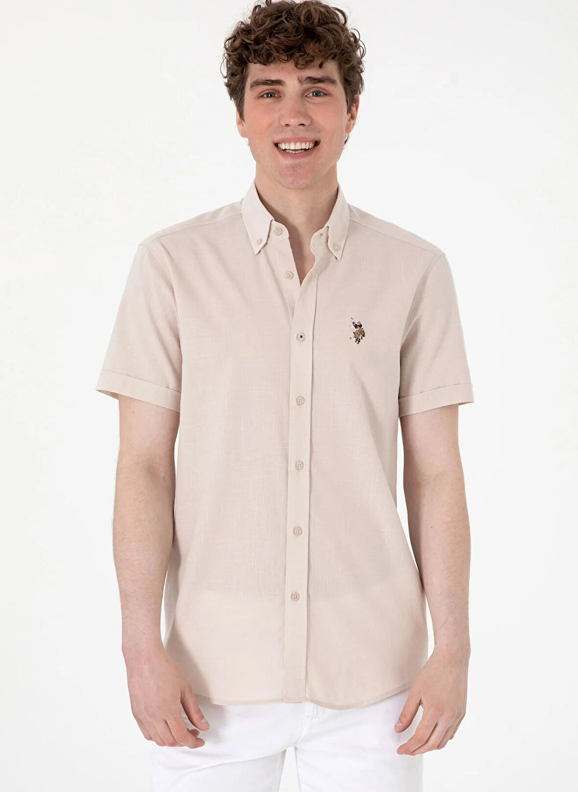 U.S. Polo Assn. Regular Fit Gömlek Yaka Gri Erkek Gömlek ELFYGL