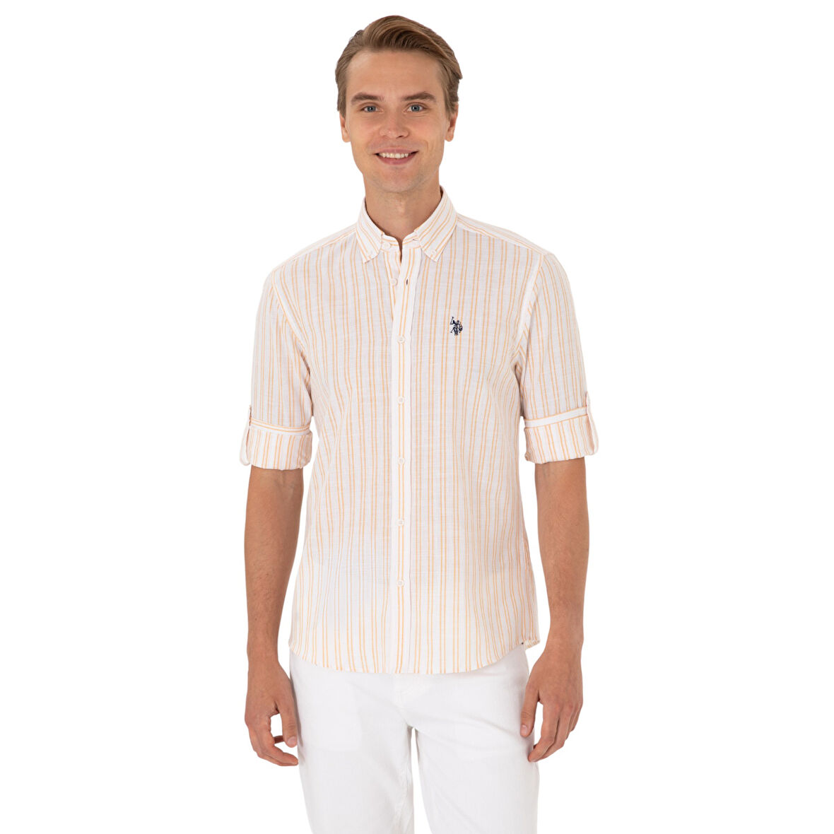 Erkek Sarı Uzun Kollu Gömlek 