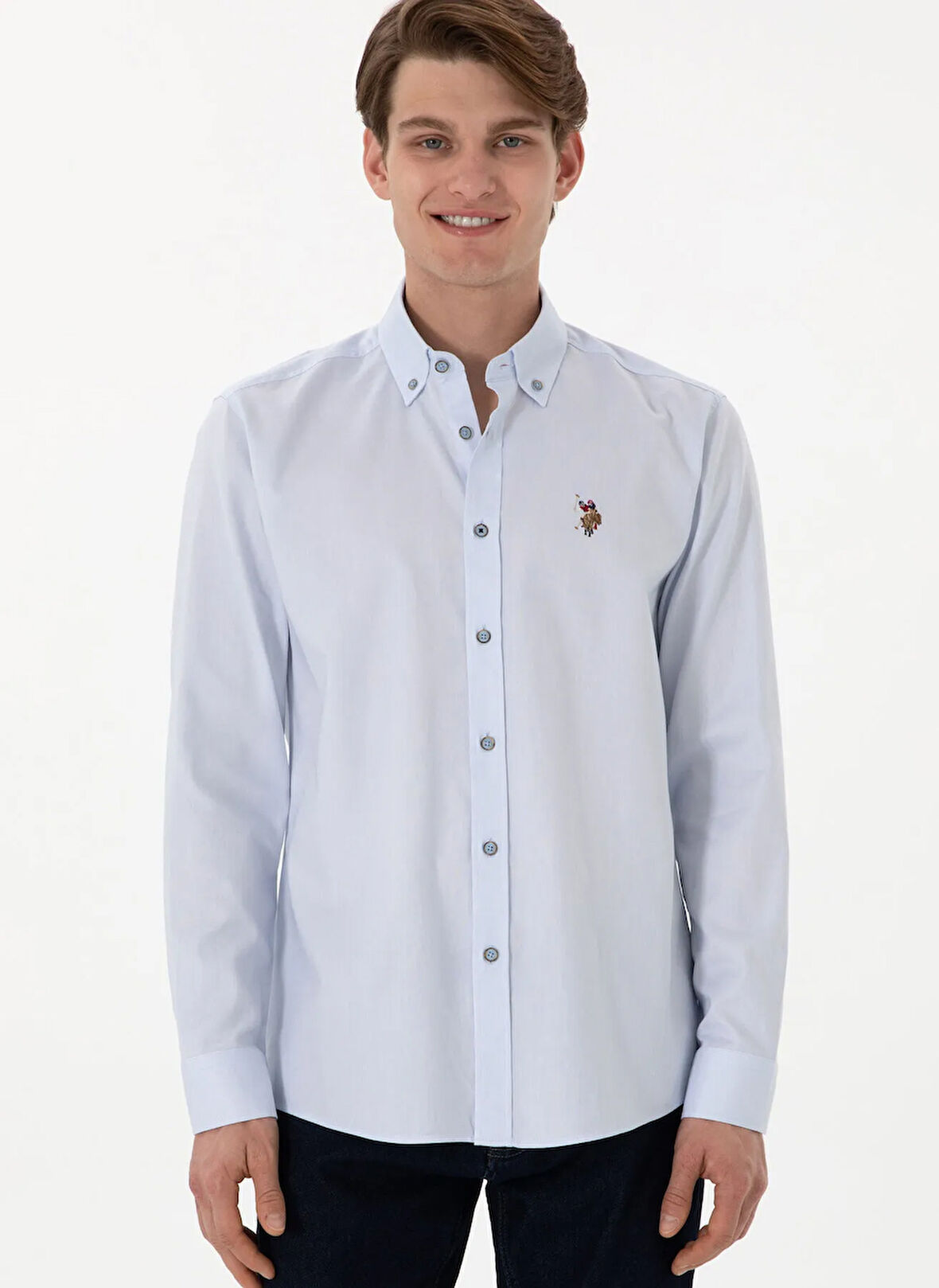 U.S. Polo Assn. Regular Fit Gömlek Yaka Mavi Erkek Gömlek CEDCOLORREG