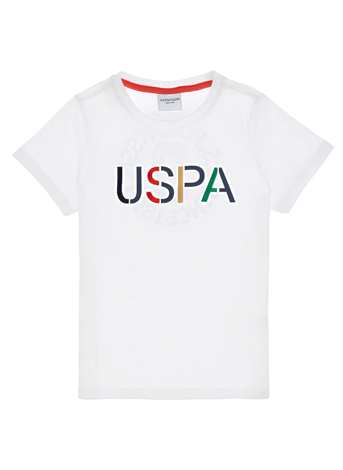 U.S. Polo Assn. Baskılı Beyaz Erkek Çocuk T-Shirt GEORGY