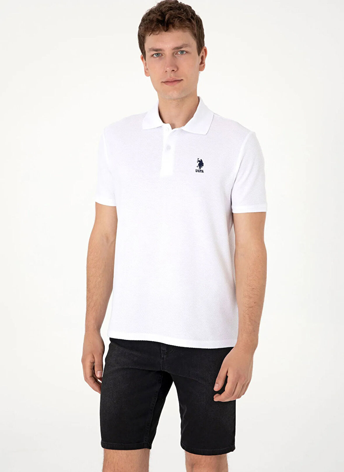 U.S. Polo Assn. Beyaz Erkek Polo T-Shirt TASE