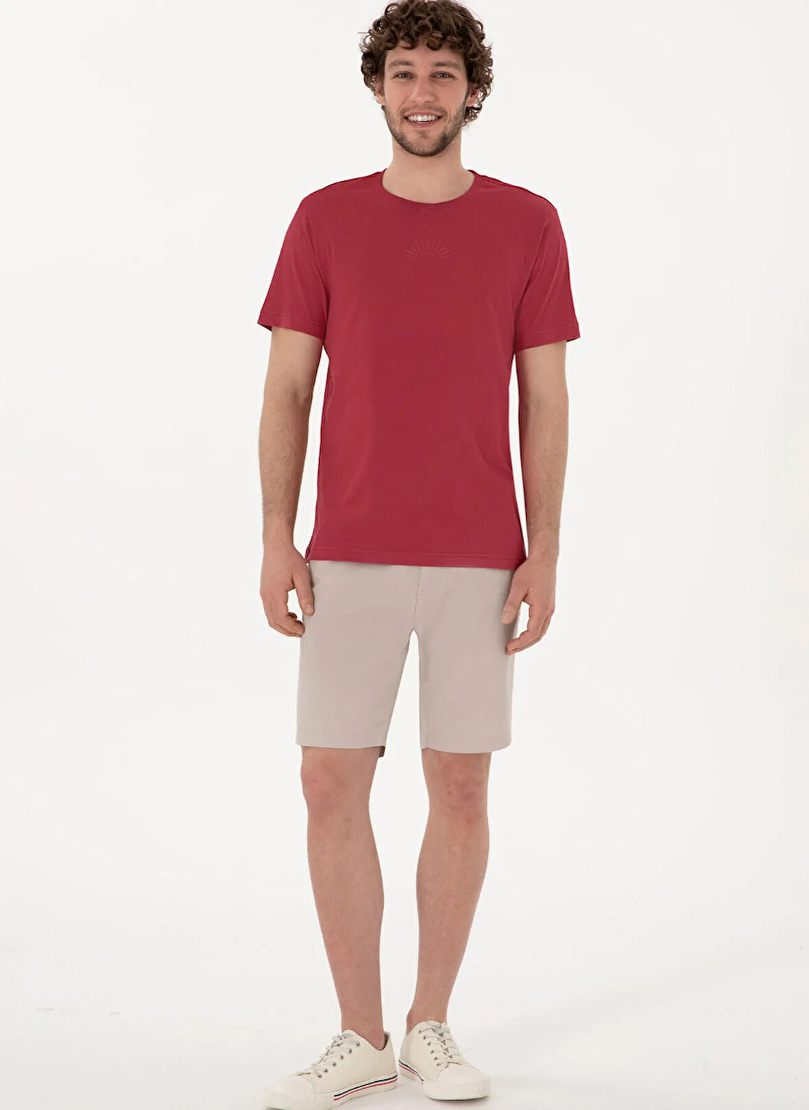 U.S. Polo Assn. Bisiklet Yaka Kırmızı Erkek T-Shirt LENHAR