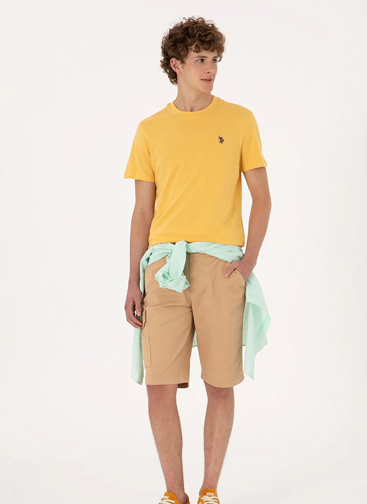 U.S. Polo Assn. Normal Bel Comfort Fit Kahve Erkek Bermuda Şort NASGAR