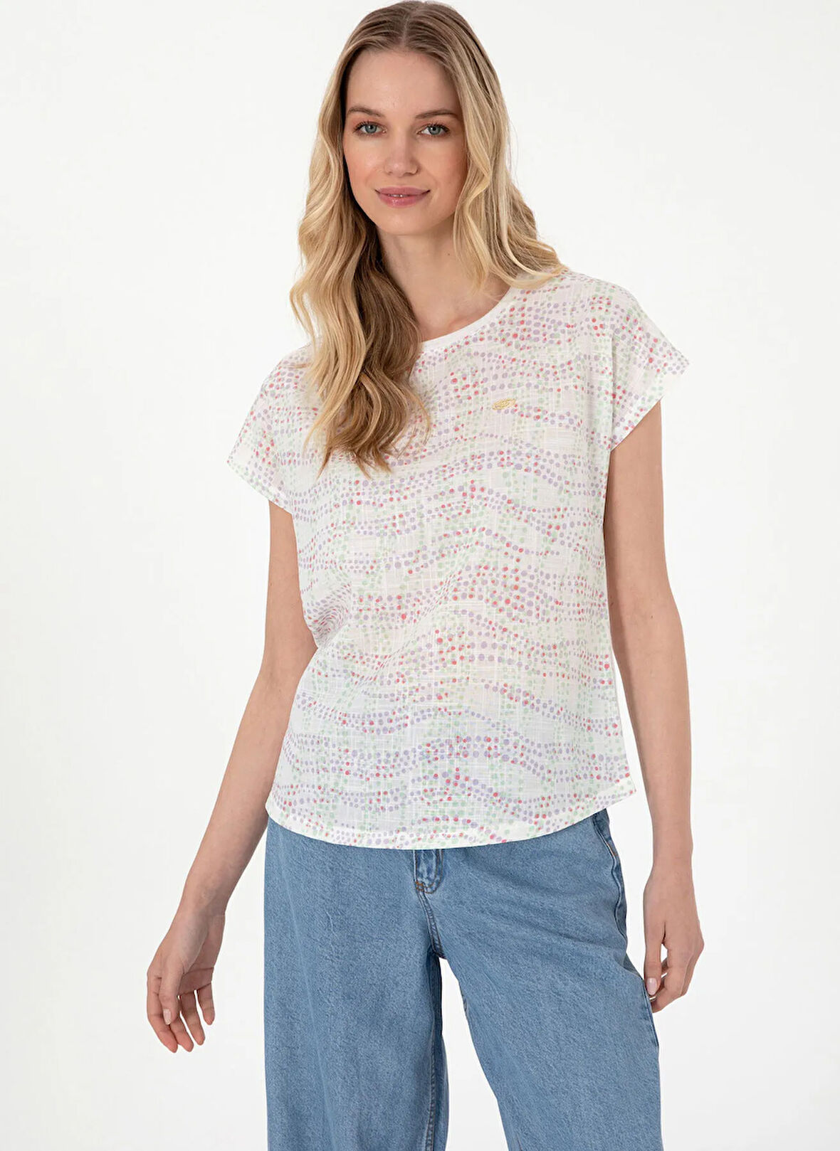 U.S. Polo Assn. Bisiklet Yaka Lila Kadın T-Shirt SODE