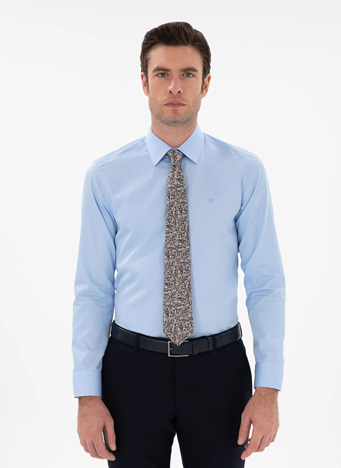 Cacharel Slim Fit Gömlek Yaka Mavi Erkek Gömlek GOSPRO SLM