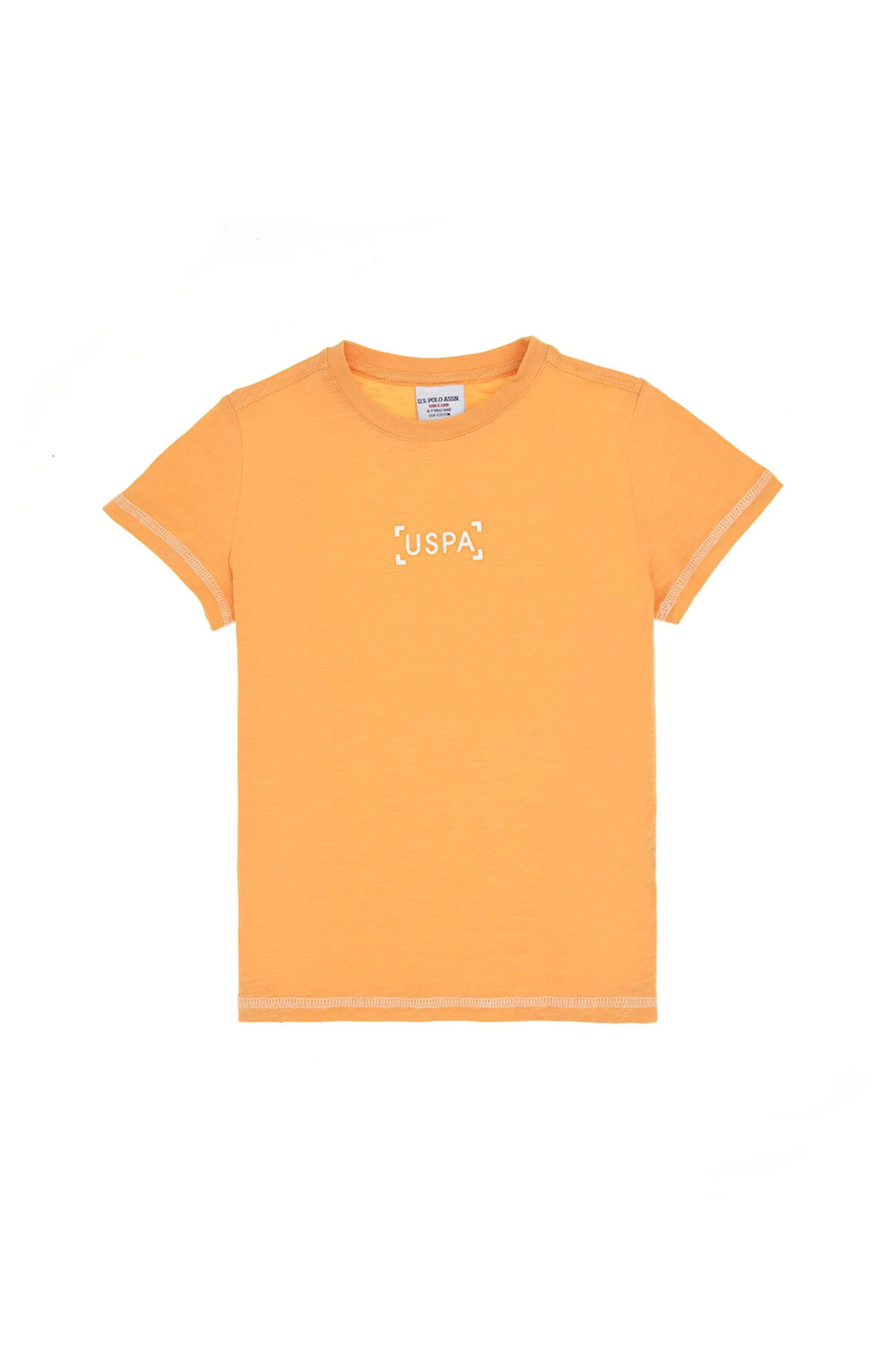 U.S. Polo Assn. Baskılı Açık Turuncu Erkek Çocuk T-Shirt NETYKIDS