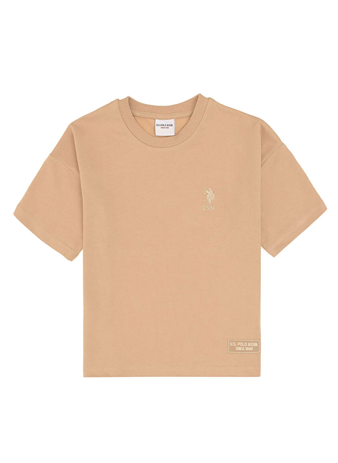 U.S. Polo Assn. Desenli Bej Erkek Çocuk Pijama Takımı US2035