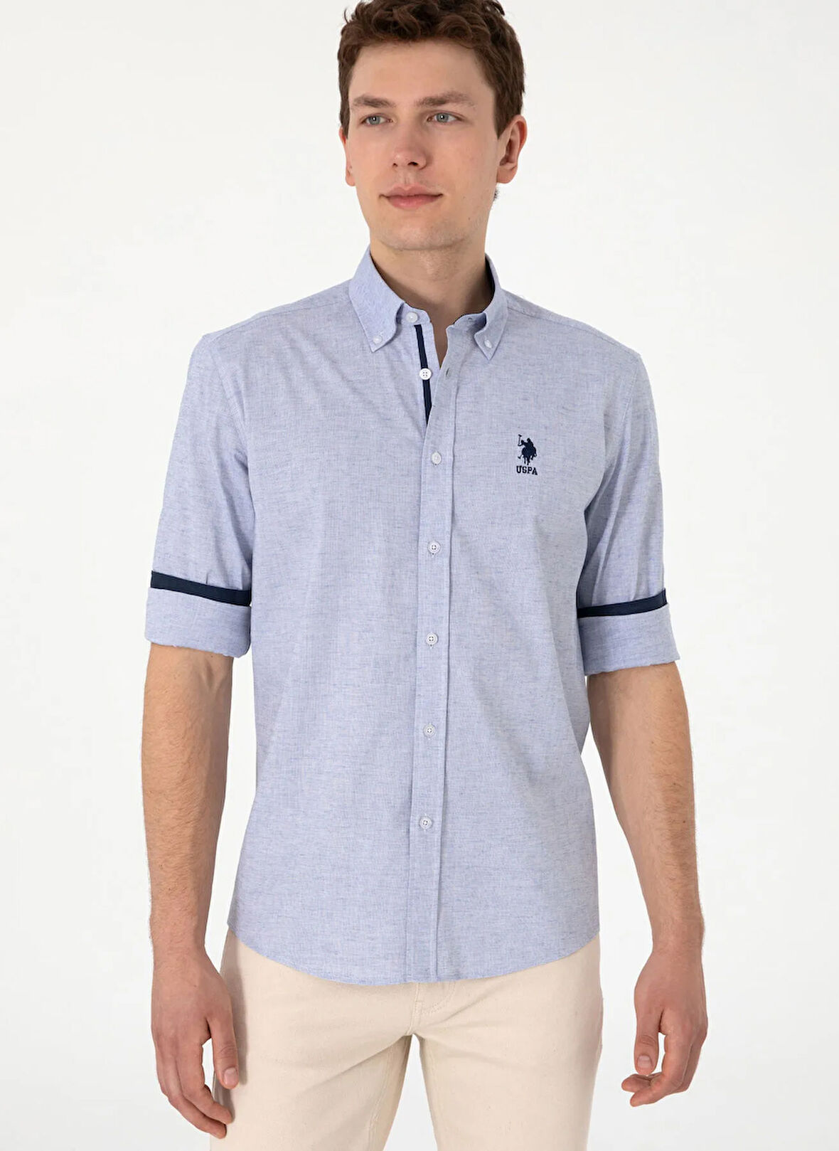 U.S. Polo Assn. Regular Fit Gömlek Yaka Mavi Erkek Gömlek NICOYA