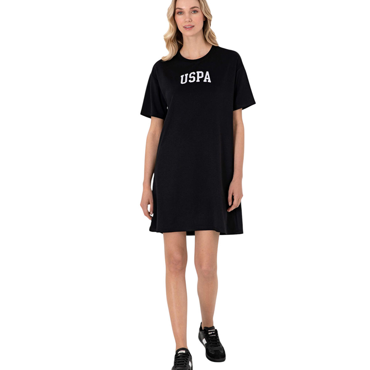 Kadın Modal Karışımlı Bisiklet Yaka Mini Boy Örme Elbise