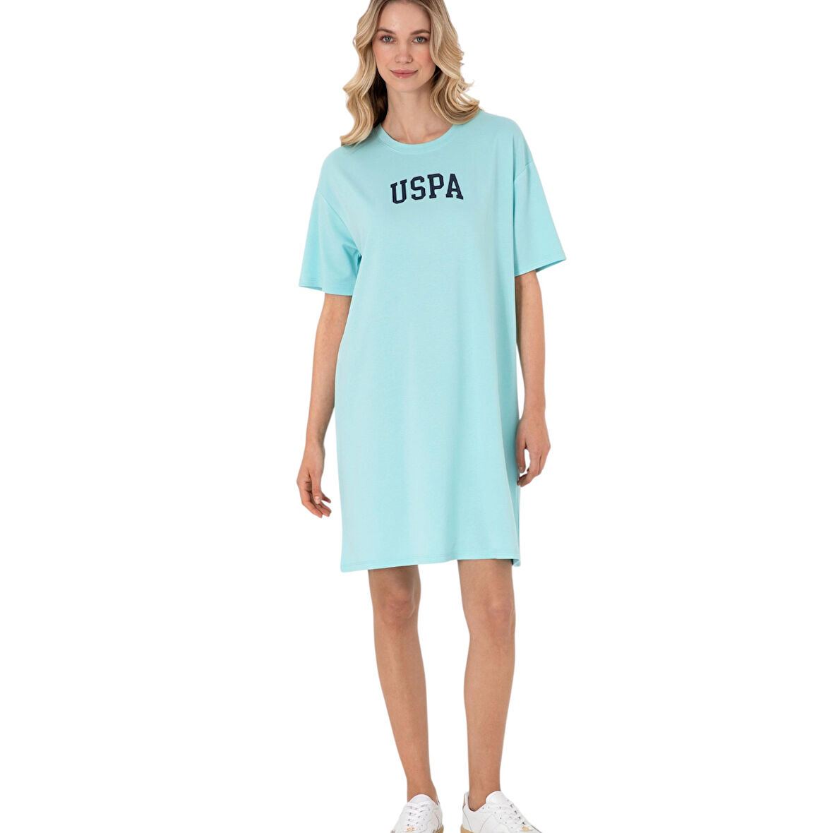 Kadın Modal Karışımlı Bisiklet Yaka Mini Boy Örme Elbise