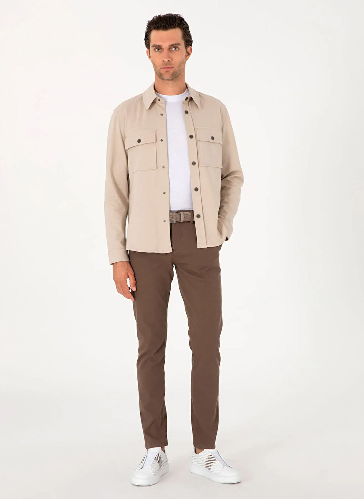 Cacharel Normal Bel Normal Paça Kahve Erkek Chino Pantolon RUPU