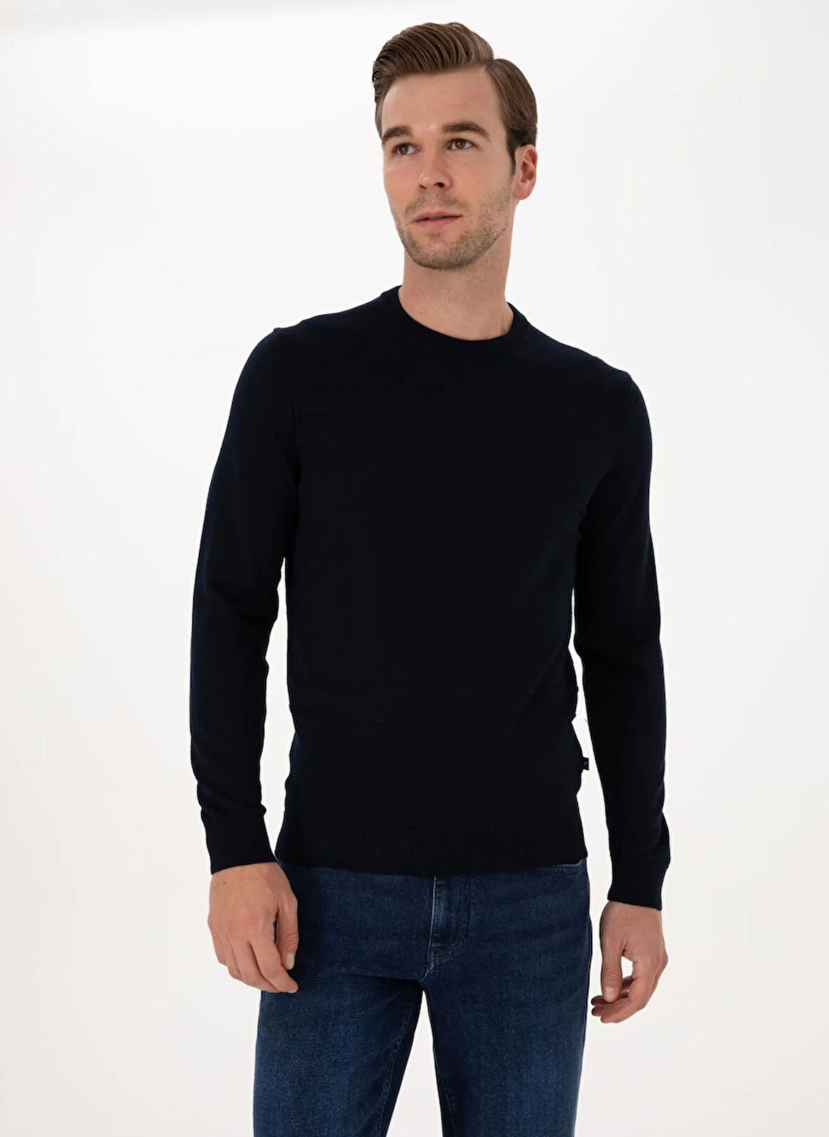 Cacharel Bisiklet Yaka Slim Fit Lacivert Erkek Kazak DERRI