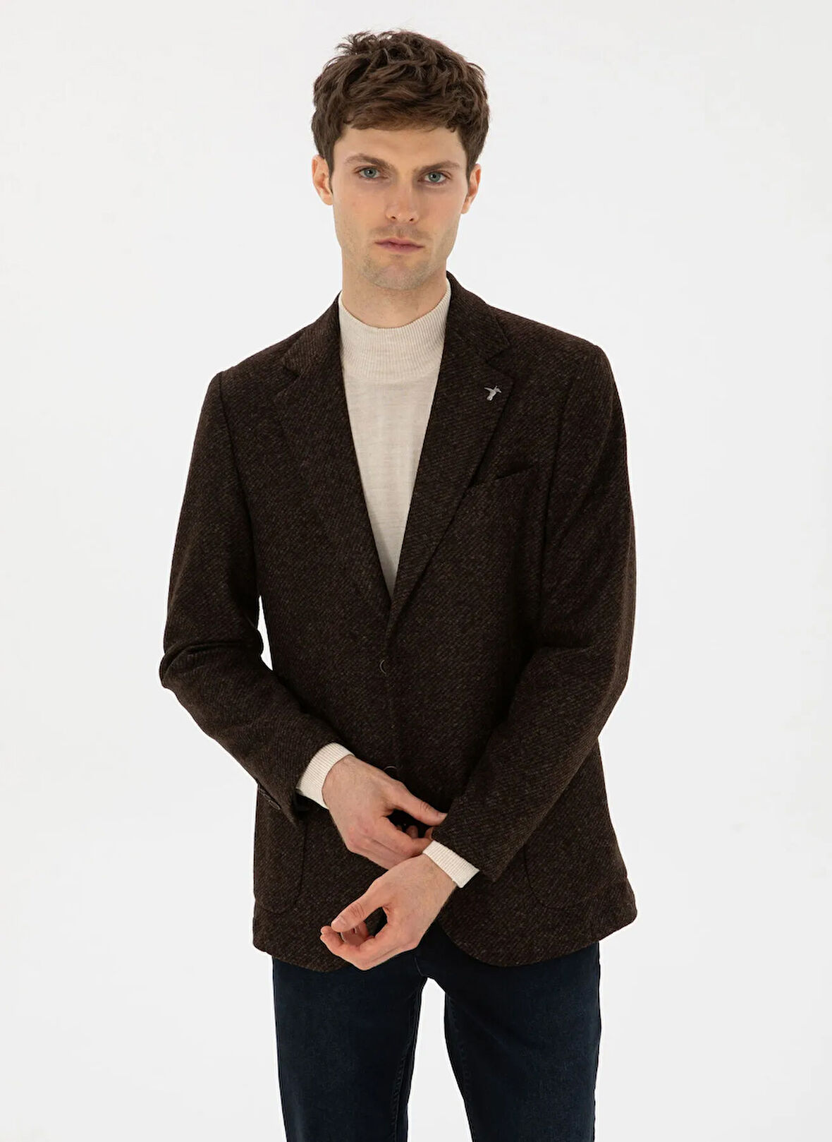 Cacharel Slim Fit Kahve Erkek Ceket FICIO