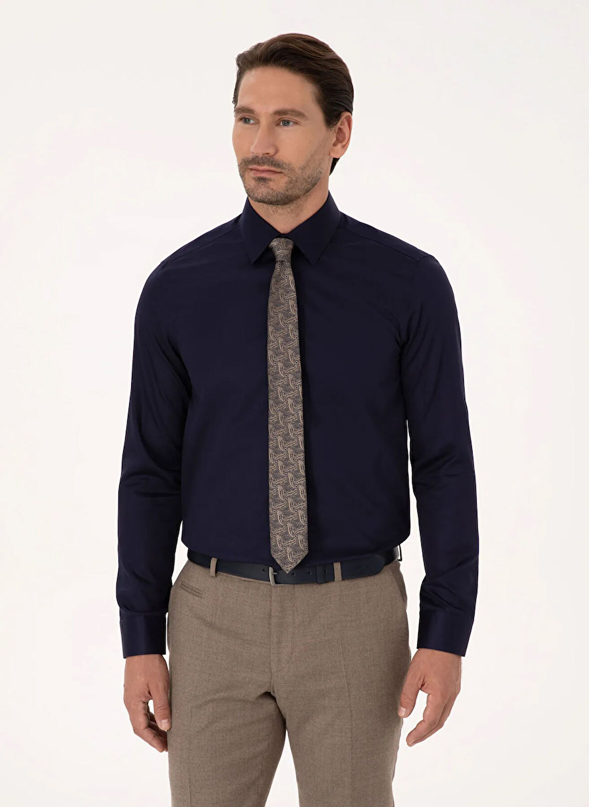 Cacharel Lacivert Erkek İtalyan Slim Fit Gömlek NONAX