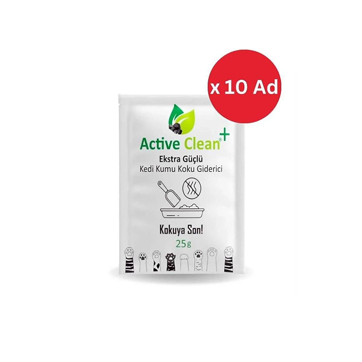 Active Clean Ekstra Güçlü Kedi Kumu Koku Giderici 25 gr X 10 Adet