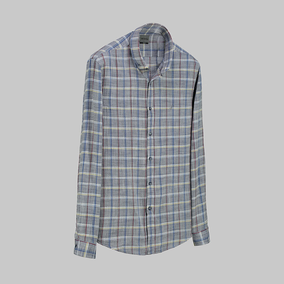 GOIAS KARELİ LACİVERT GÖMLEK