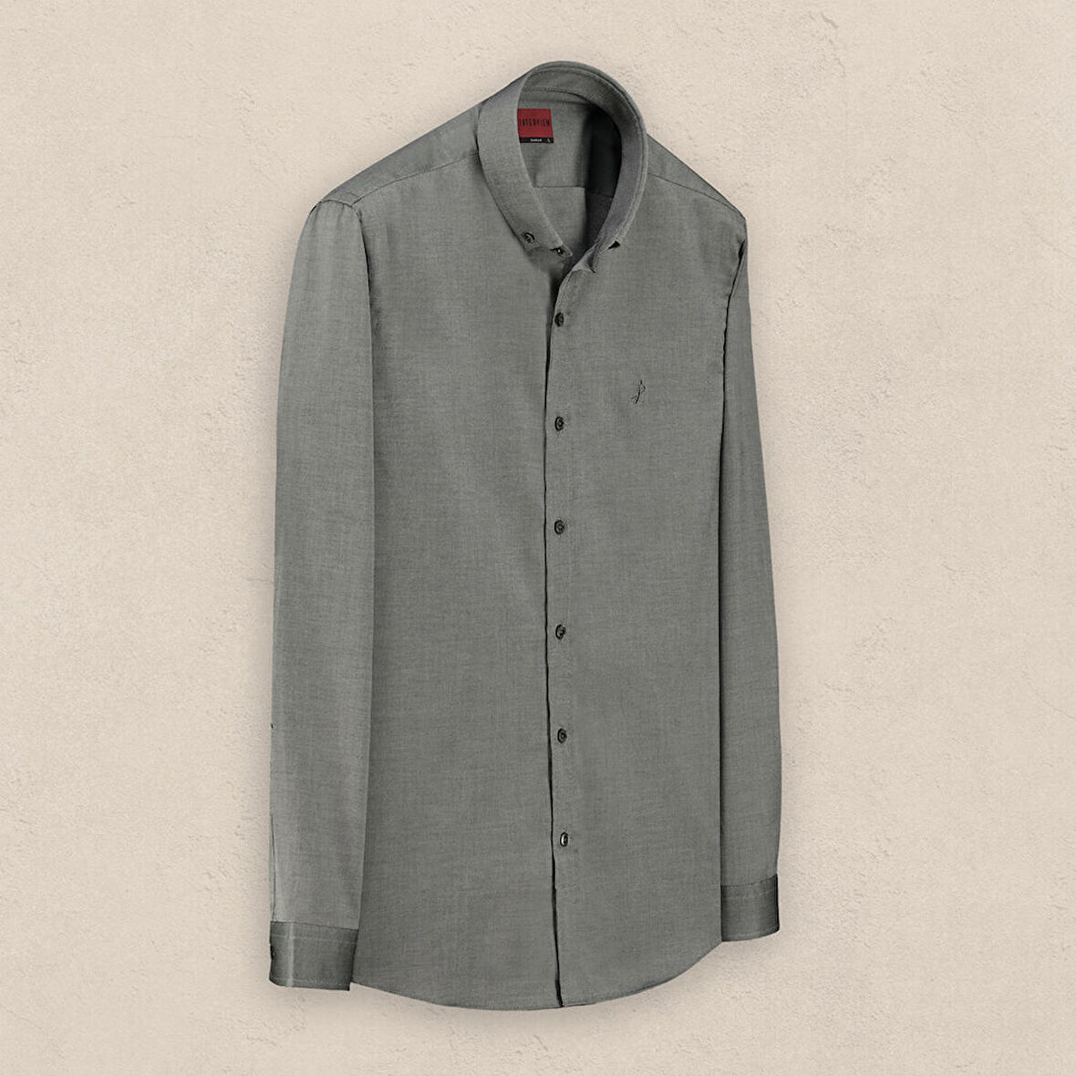 GOIAS UZUN KOL FITTED GRİ GÖMLEK