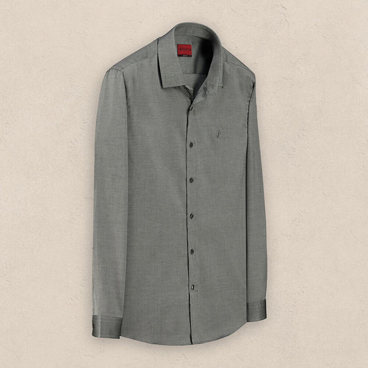 SOSA UZUN KOL PAMUKLU GRİ GÖMLEK