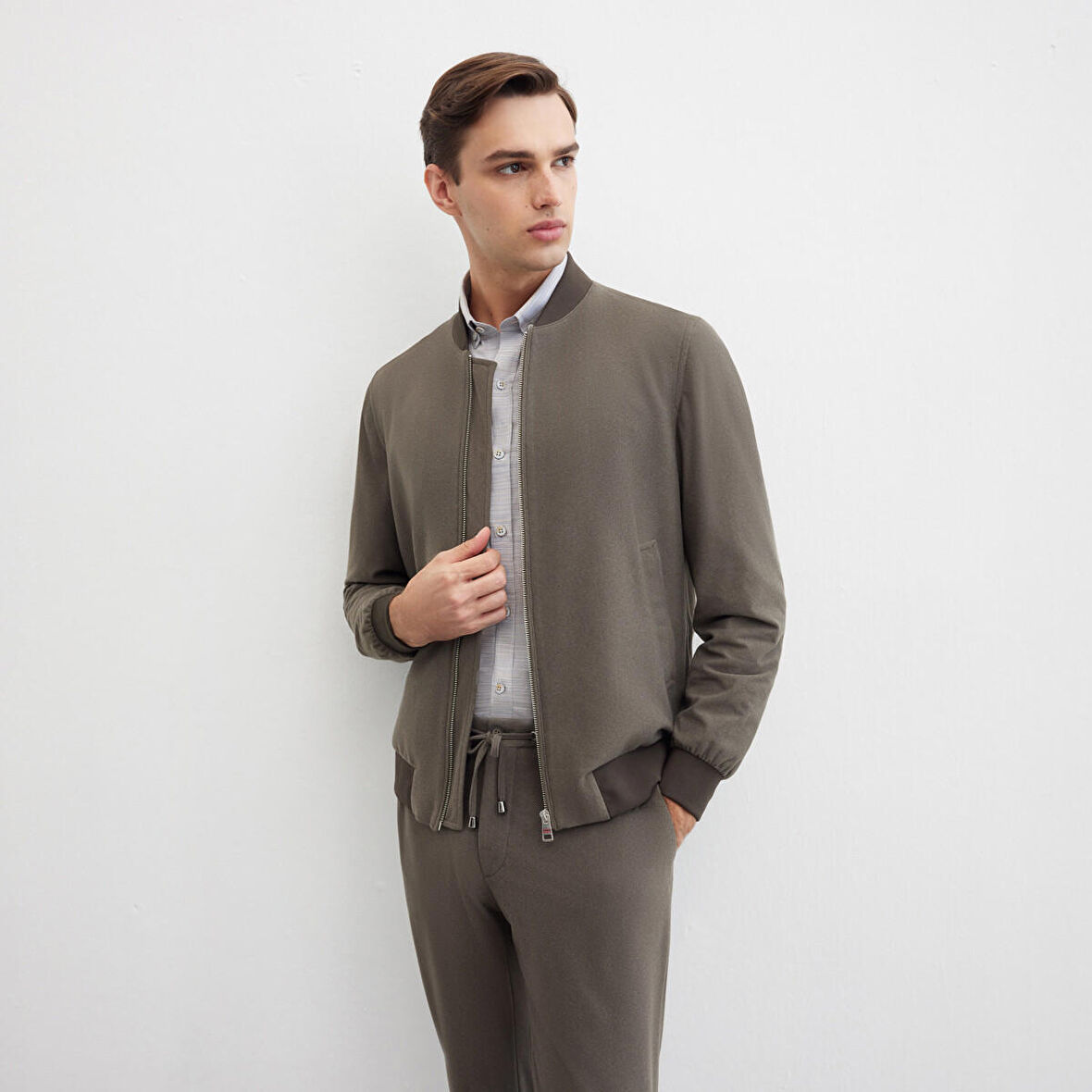 GOIAS UZUN KOL AÇIK KAHVERENGİ GÖMLEK