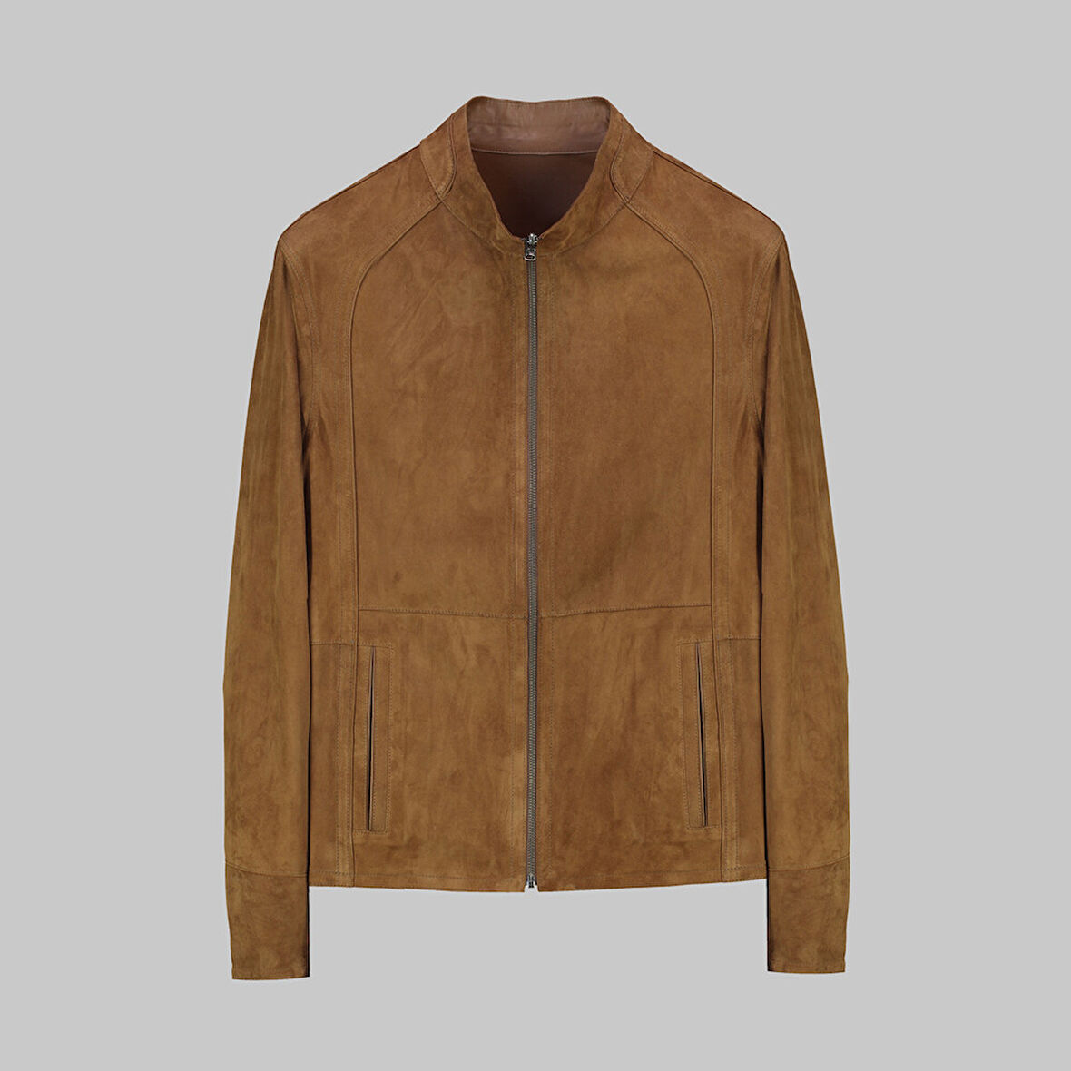 Çift Taraflı Süet Taba Deri Ceket