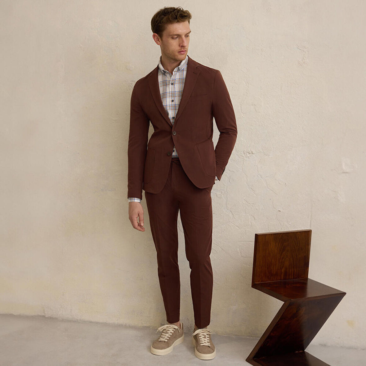 GOIAS SOHO KAHVERENGİ KARELİ GÖMLEK