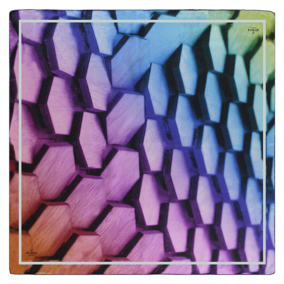 GEOMETRİK DESENLİ TWİLL LİLA İPEK EŞARP