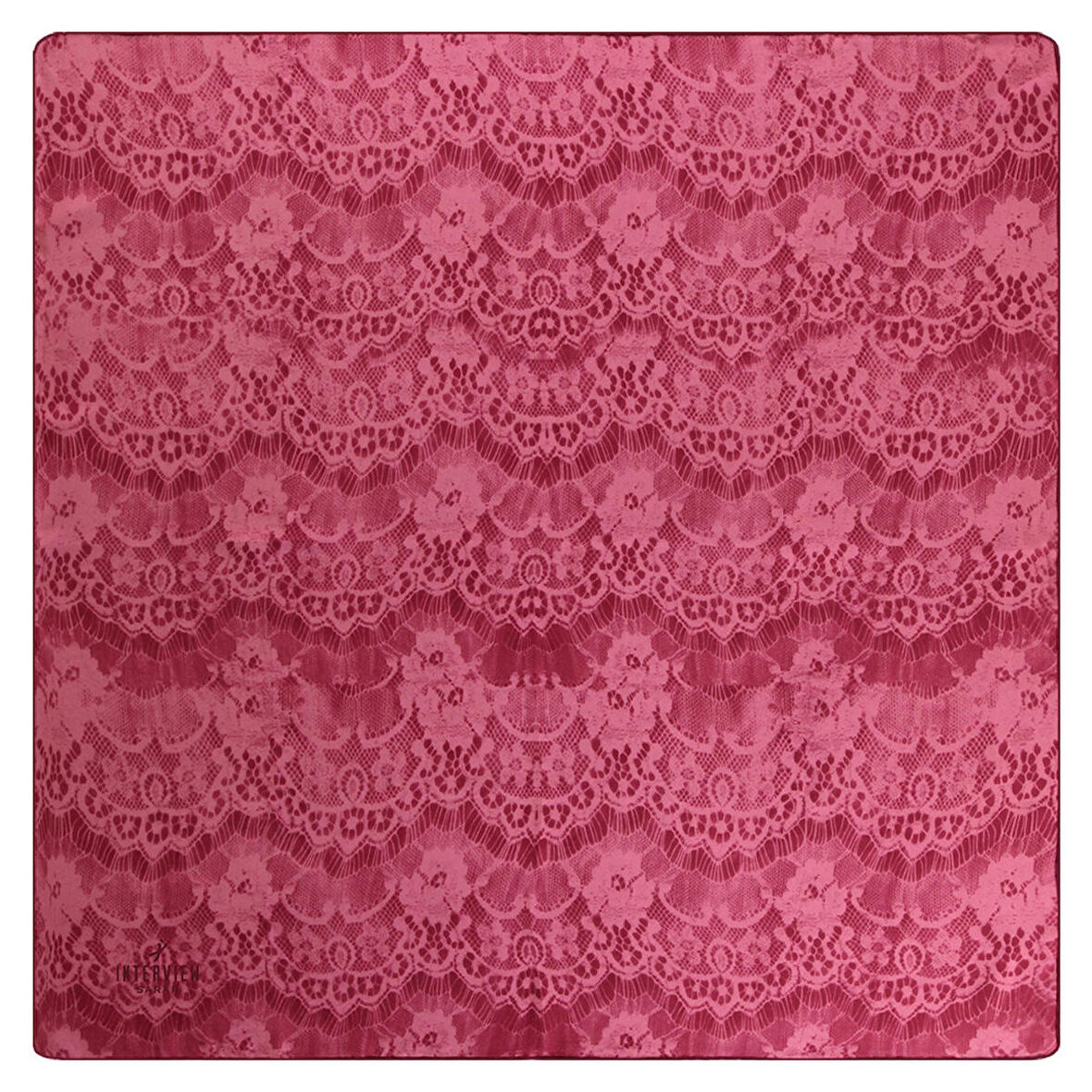 DANTEL DESENLİ TWİLL PEMBE İPEK EŞARP
