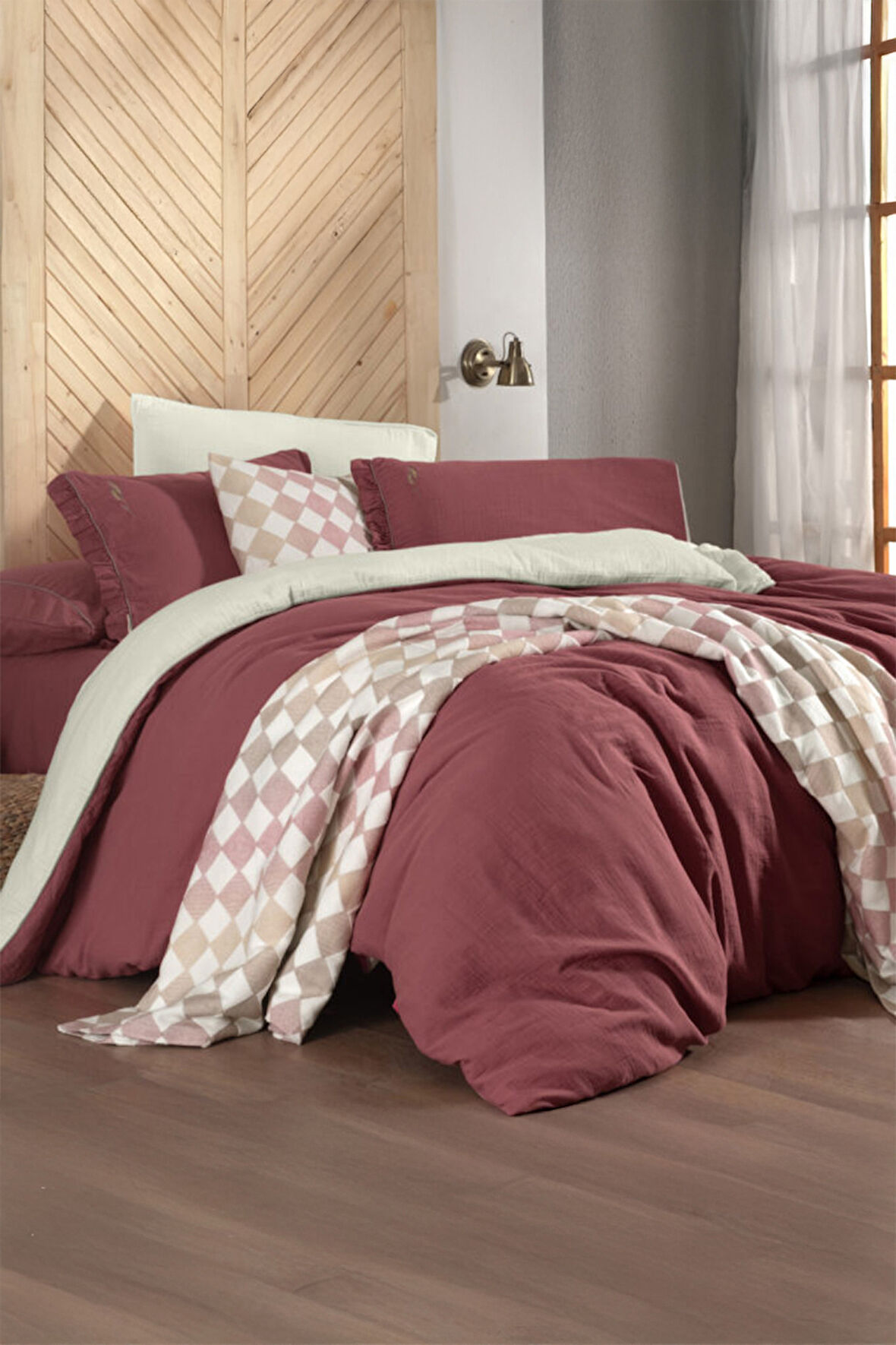 Sarev Kenyon Pembe %100 Pamuk Mood Comfort Çift Kişilik Nevresim Takımı
