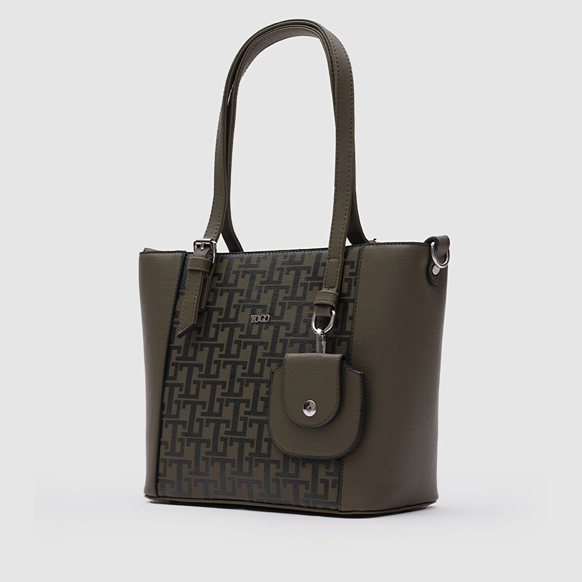 Kadın Monogram Tote Çanta [930040] HAKİ YEŞİL