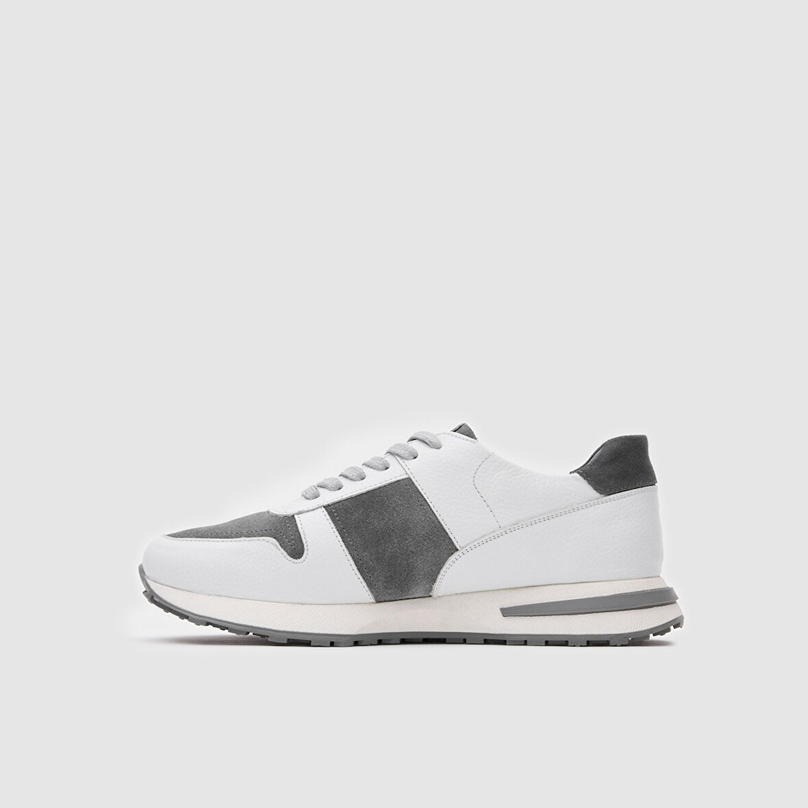 Erkek Spor Ayakkabı [052119] BEYAZ - GRİ SÜET, 44