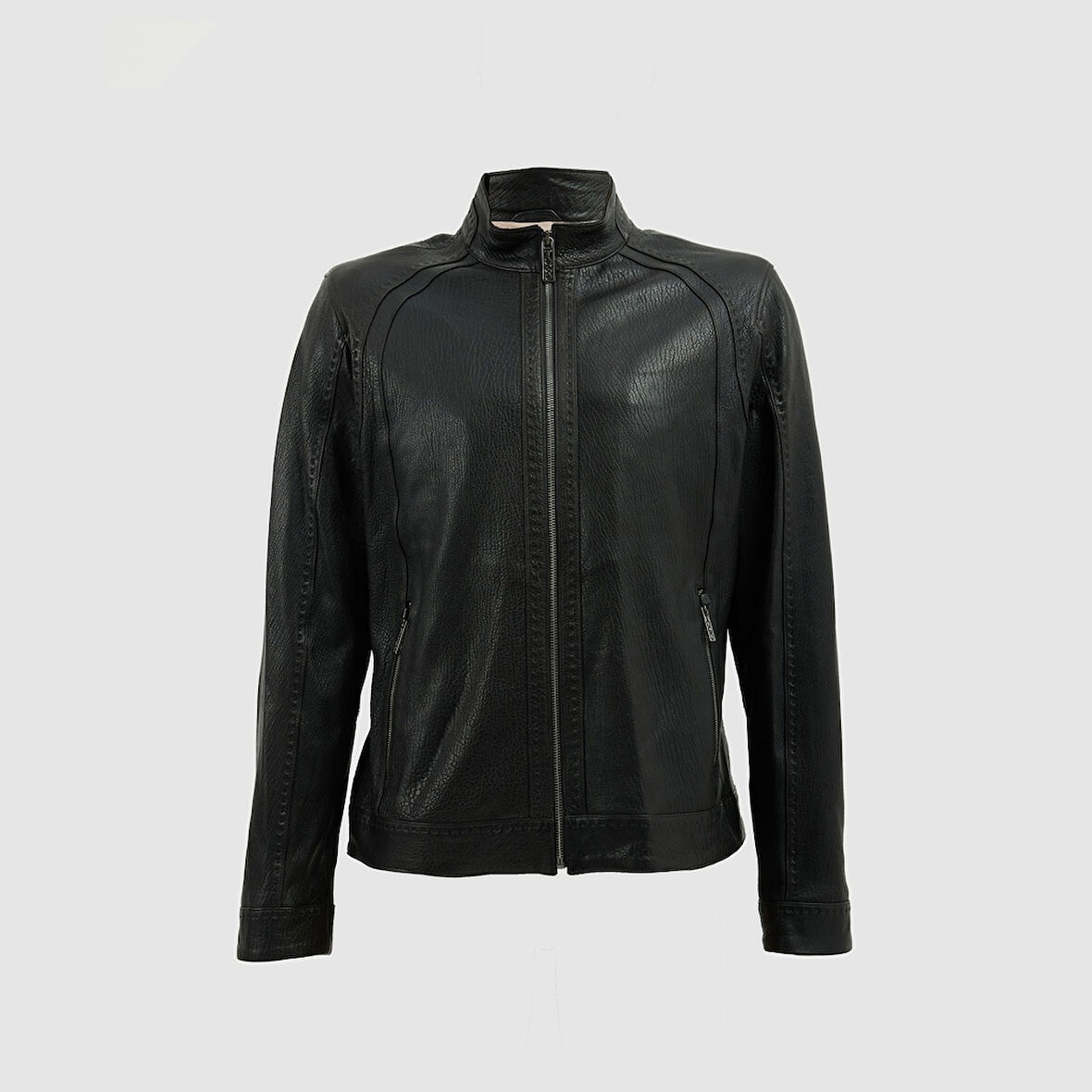 Erkek Deri Mont [810037] SİYAH, M