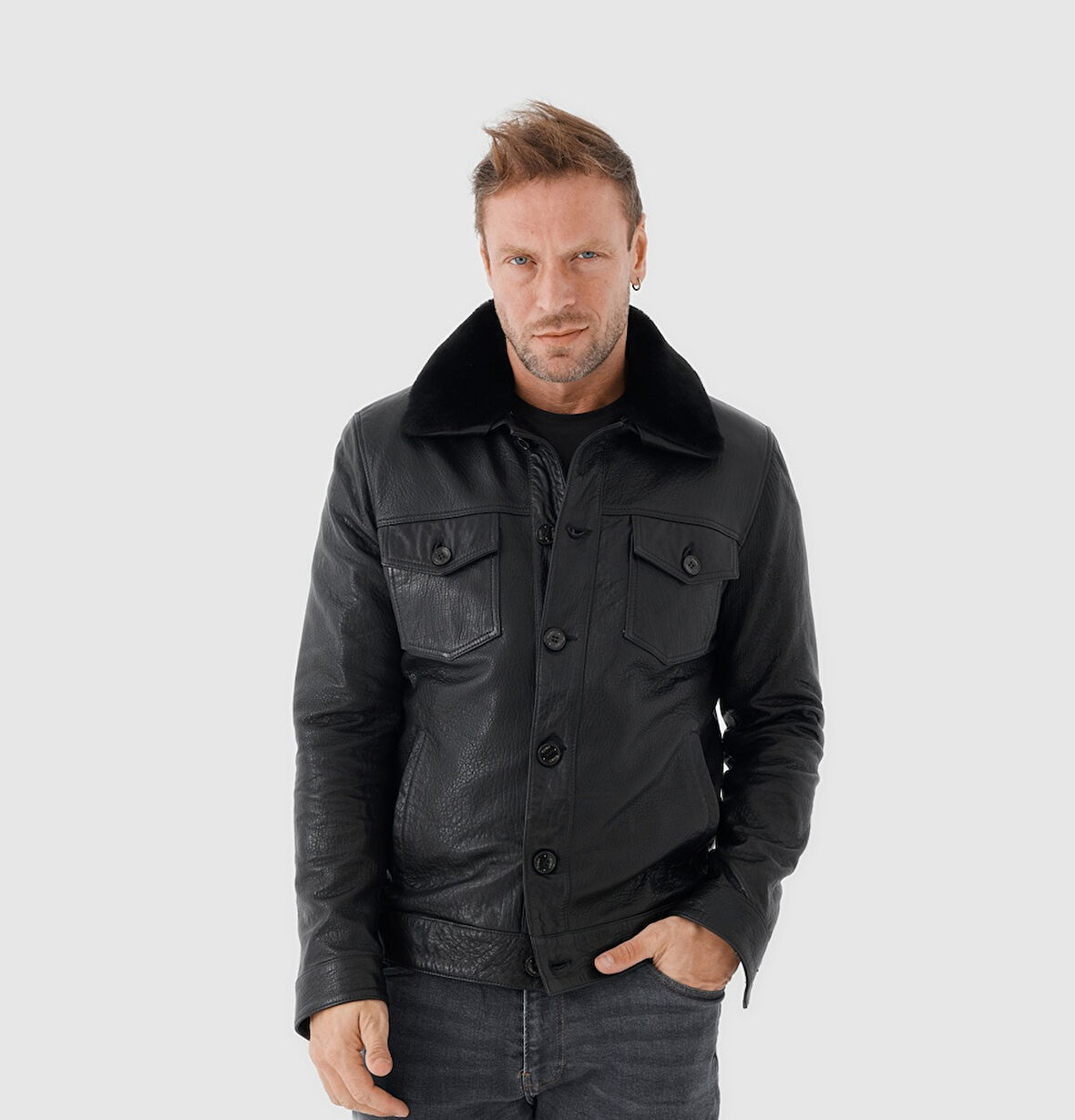 Erkek Deri Mont [810058]