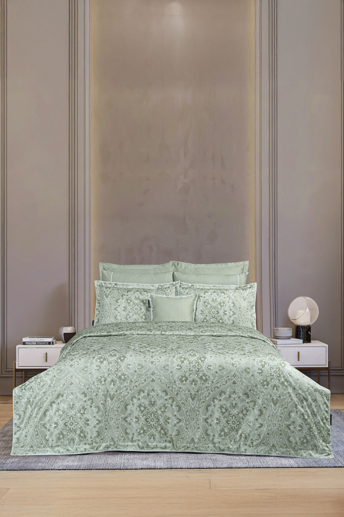 Sarev Himalia Yeşil %100 Pamuk Saten Çift Kişilik Nevresim Takımı