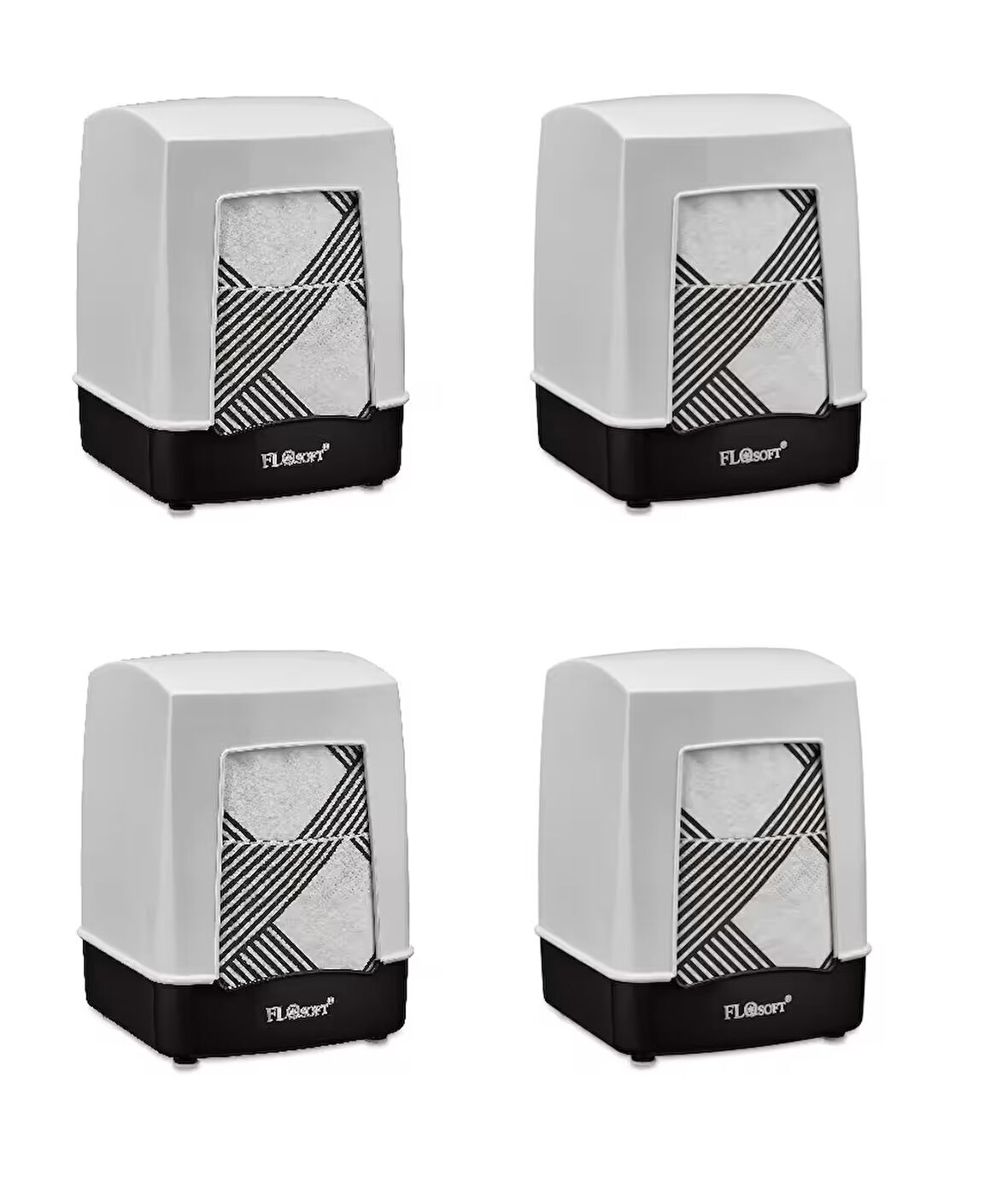 Masa üstü 4 lü dikey dispenser peçetelik - flosoft peçetelik f053