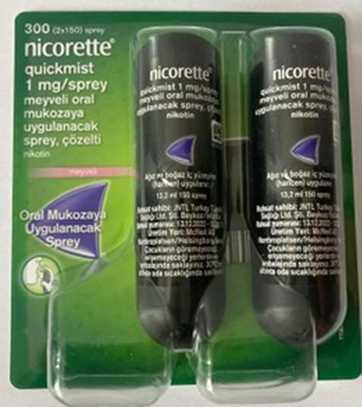 Nicorette Quickmist 1mg Meyveli Ağız Spreyi 150x2 Sprey