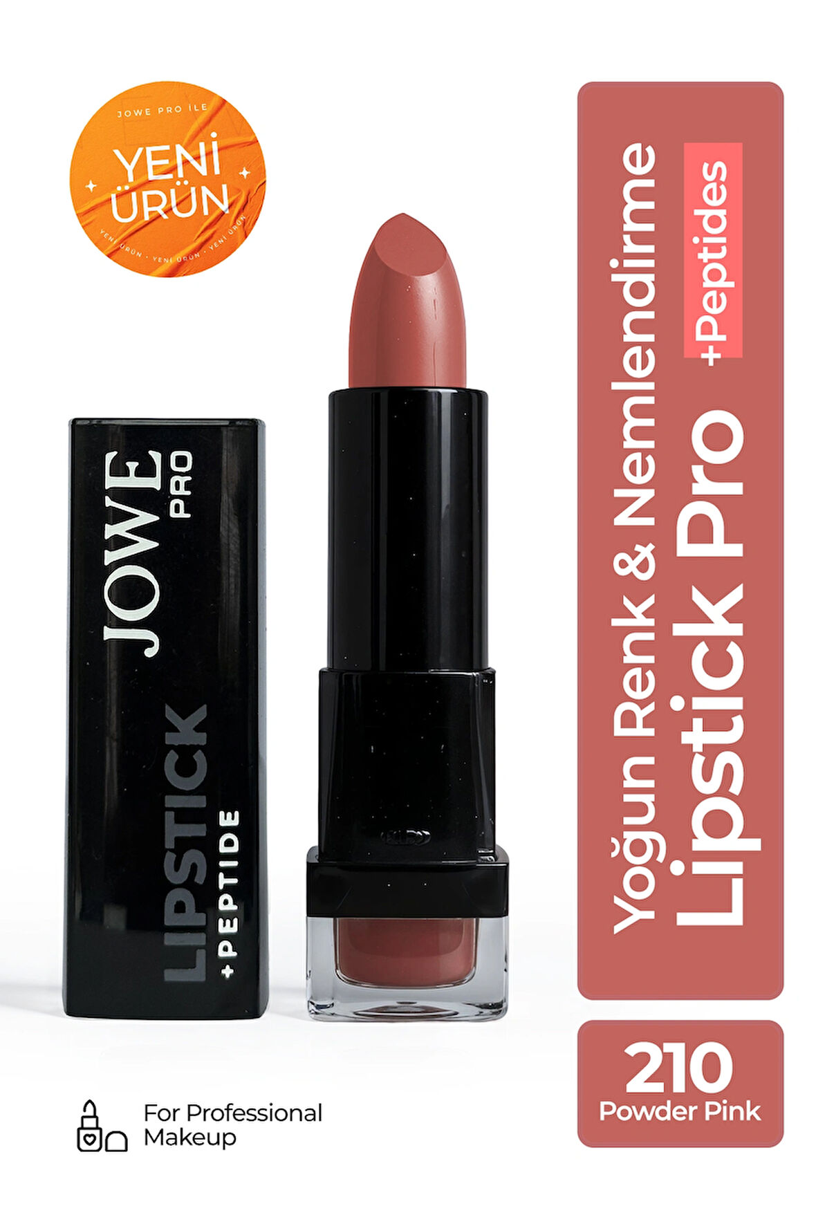 Jowe Professional Yoğun Renk Ve Nemlendirme Sağlayan Peptide İçerikli Ruj - 210 Powder Pink