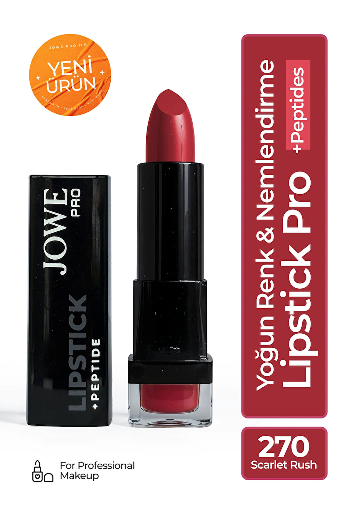 Jowe Professional Yoğun Renk Ve Nemlendirme Sağlayan Peptide İçerikli Ruj - 270 Scarlet Rush