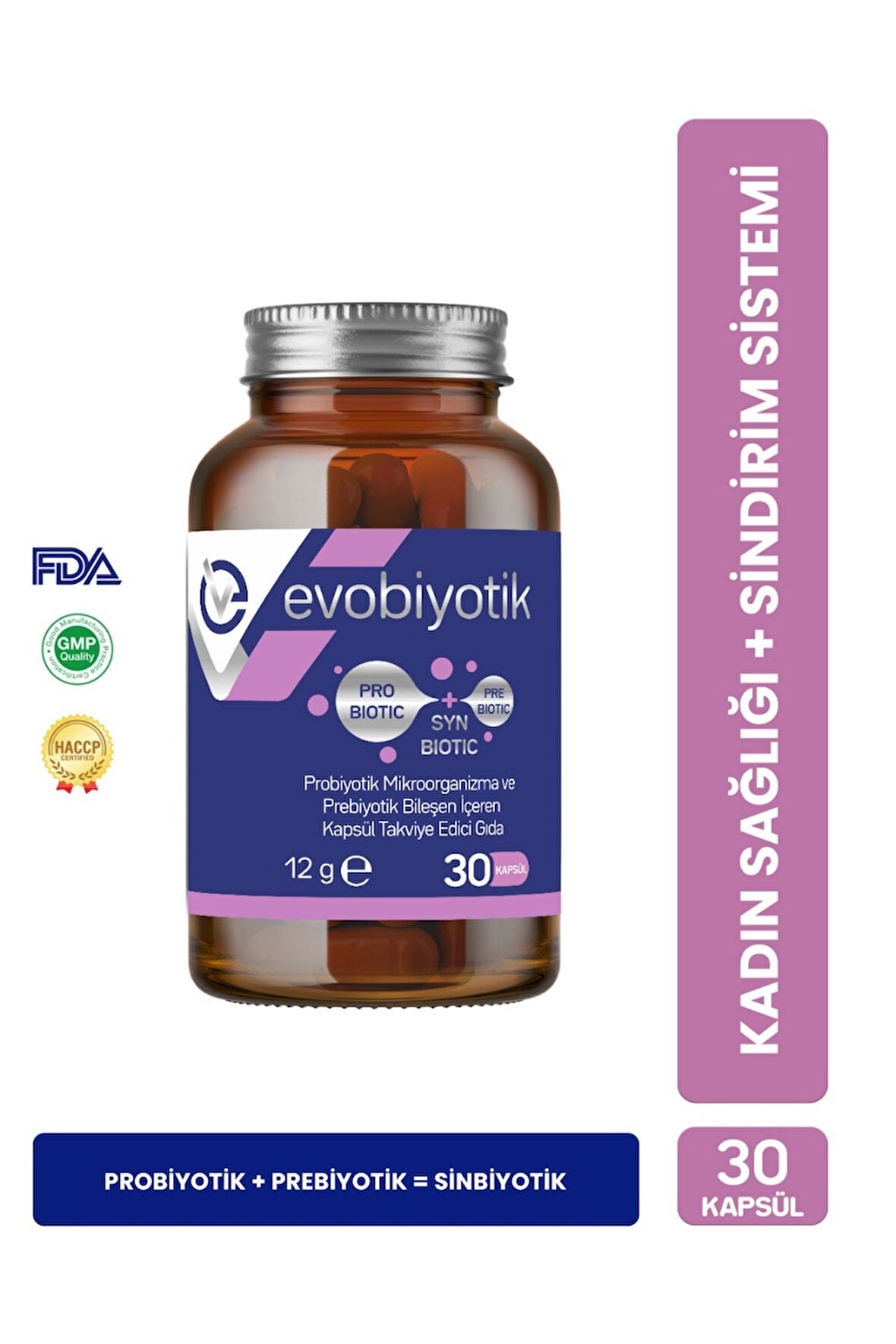 EVOBİYOTİK 30 Kapsül | Probiyotik & Prebiyotik