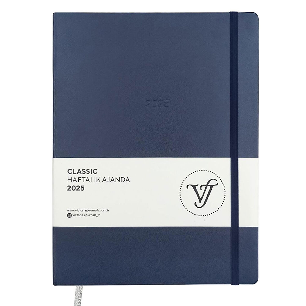 Victoria's Journals Classic 2025 Haftalık Ajanda A4 19x25 cm Sert Kapak Lacivert 124-1402