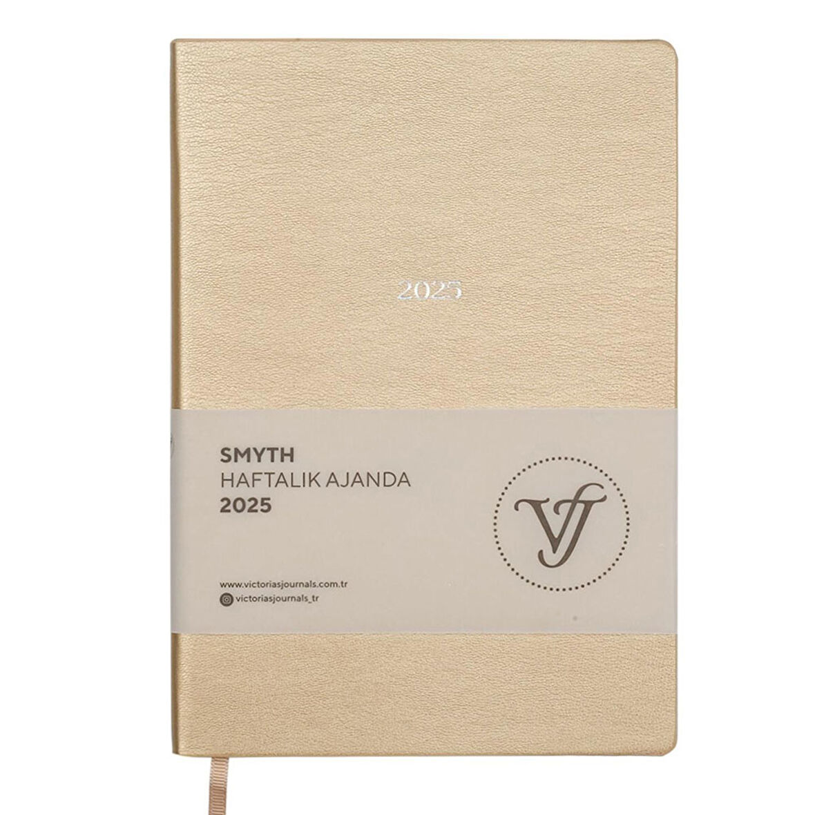 Victoria's Journals Smyth 2025 Haftalık Ajanda A5 14x20,5 cm Gold 124-1427