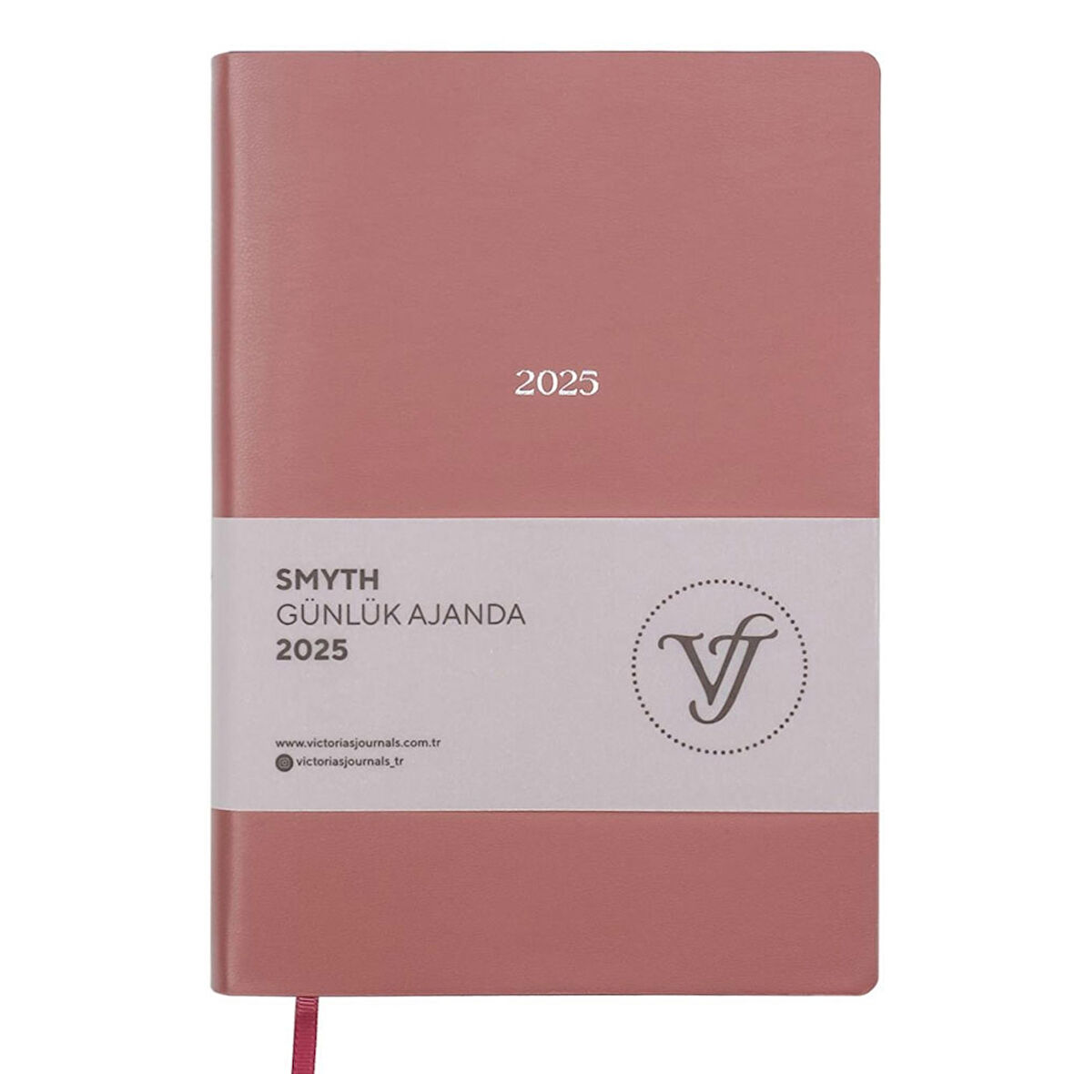 Victoria's Journals Smyth 2025 Günlük Ajanda A5 14x20,5 cm Gül Kurusu 124-1475