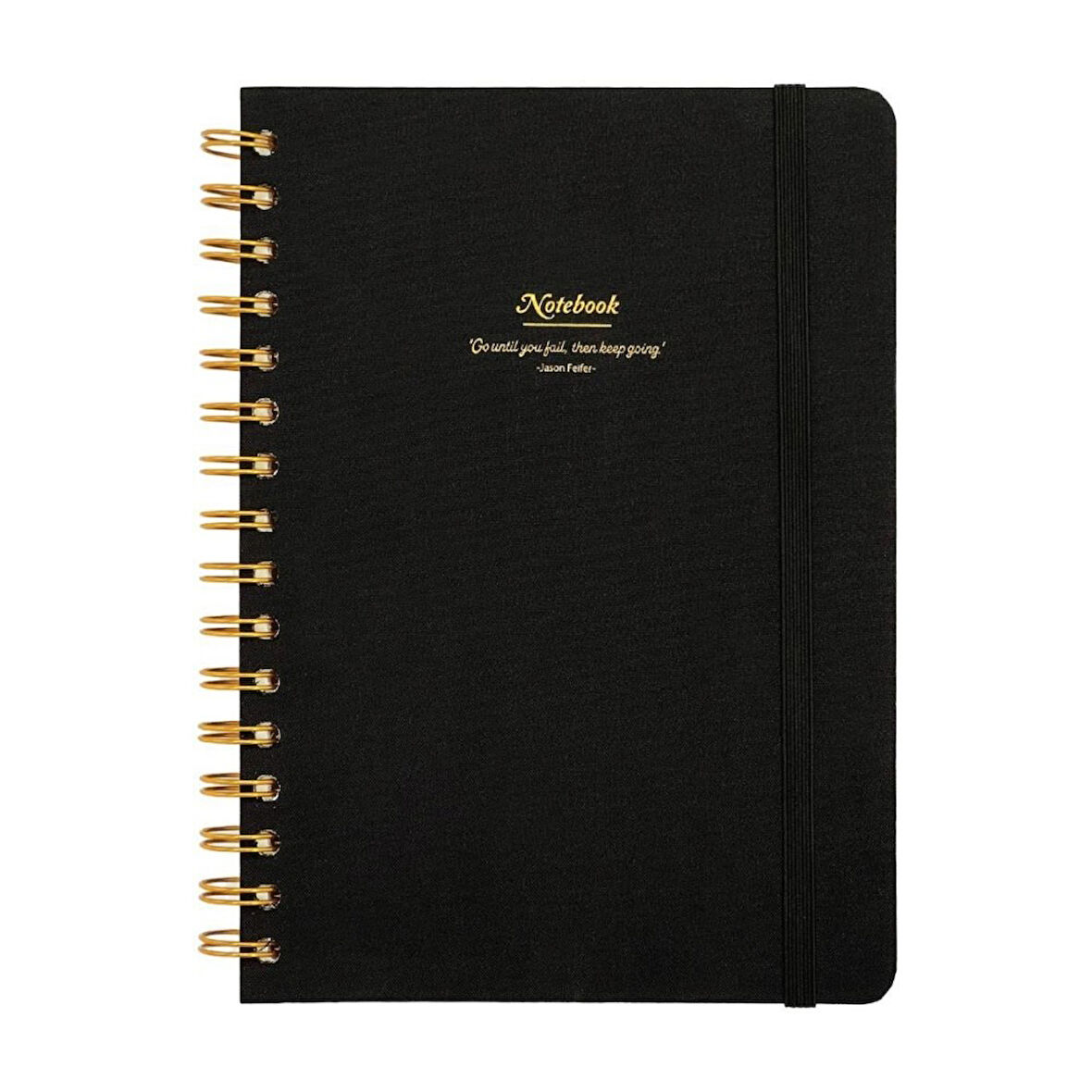 Victoria's Journals Canvas Sert Kapak Spiralli Defter A5 100GR 160 Sayfa Siyah